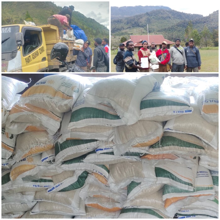 Penyaluran Bantuan Sosial Sembako Beras di Distrik Wadangku, Kabupaten Jayawijaya